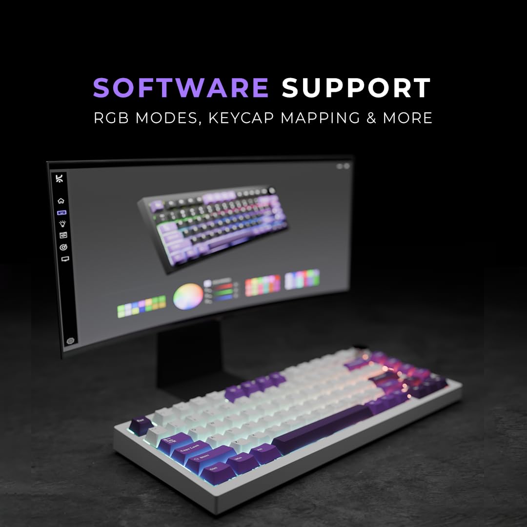 Kreo Swarm 75% Wireless Mechanical Keyboard with Pass-Through Keycaps, Advanced Web Software, Pre-lubed Switches, 5-pin Hot Swap PCB, 5 Layers Sound Absorption and Software Support - Image 5