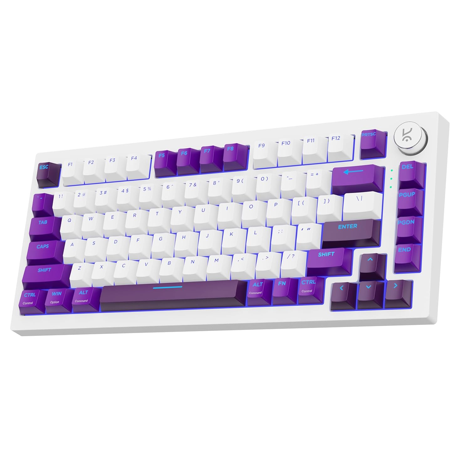 Kreo Swarm 75% Wireless Mechanical Keyboard with Pass-Through Keycaps, Advanced Web Software, Pre-lubed Switches, 5-pin Hot Swap PCB, 5 Layers Sound Absorption and Software Support