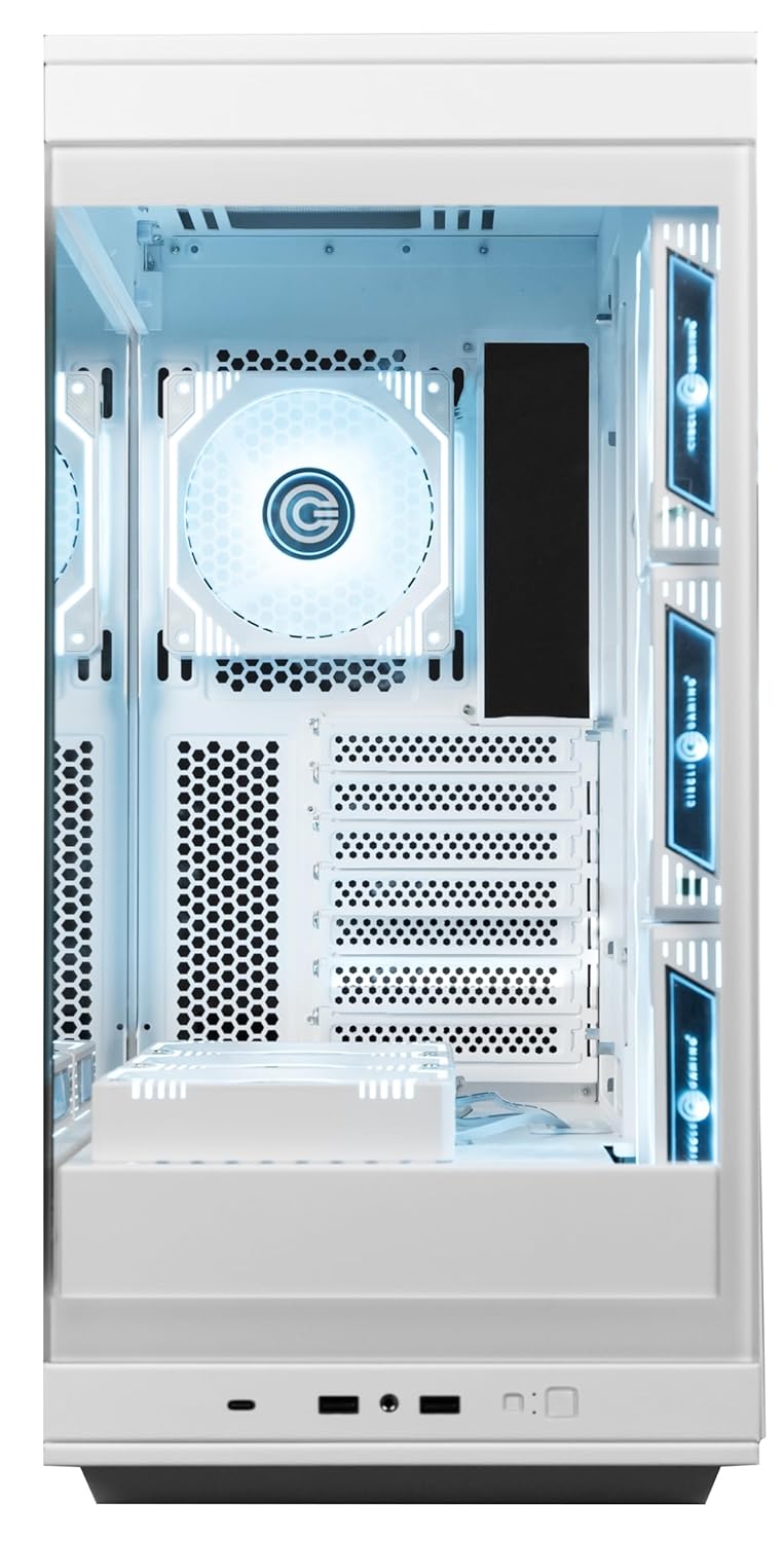 Circle Thrillux Mid-Tower Gaming Cabinet - White| Supports ATX, M-ATX, ITX | Reverse Connector Motherboard Compatible | 3X Side, 3X Bottom, 1X Rear 120MM ARGB Fans with Infinity Mirror - Image 6